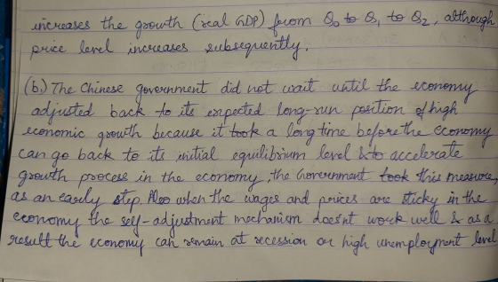 increases the growth (real GDP) from Go to o to Oz, although price level increases subsequently, (6.) The Chinese government