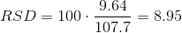 9.64 RSD = 100 8 .95 107. 7