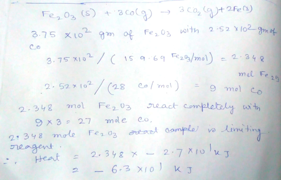 3.75 x10 IS 어. 6 9 -e203/mol) -2-348 mel Fe 2 2. 52x102 28 Co 2 ol 03 eact Heat 2-3