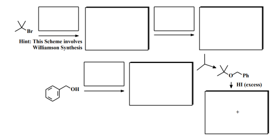 Br Hint: This Scheme involves Williamson Synthesis Xorph Ph HI (excess) OH