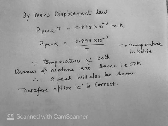 -3 2.898 X10 m.k T = 3 2.898 X10 T in kelvin. By Weins Displacement law A peak. T apeak T = Temperature temperature of both S