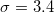 \small \sigma = 3.4