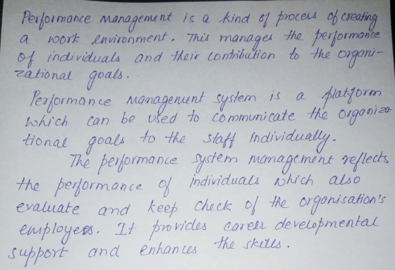 Pesfoumance managenunt is a kind of oces of a roork environment. This manageㅅ the terl ormance o1 individuals and Her tonnbu