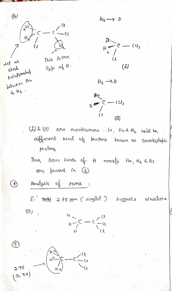 Ha HC-843 Let us This is one type of H. (+) Hi relationship between Ha 4 Hb. EC-(uz (1) & (11) are enantiomers so Has Hy will