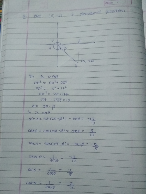 Date: Date: 11 (5,-22) in Peat standard position 5, 125 M D OAB op? - ABZ OB? A2 = 52 + 122 OA2= 25+ 198 - on = 169=13 OF 20-