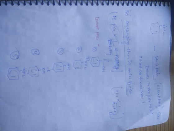 It is basic (weakbare) con Donate its lone pain to HT 80 od or devi bare Arranging them in order of pka ( As pka & & Audity A