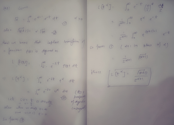 LEJE ( we lanow onsorm so from ® of d) +cdt also let)= 2 10 6 Now we lanow that Laplace bansform of a fonction Alts is defin