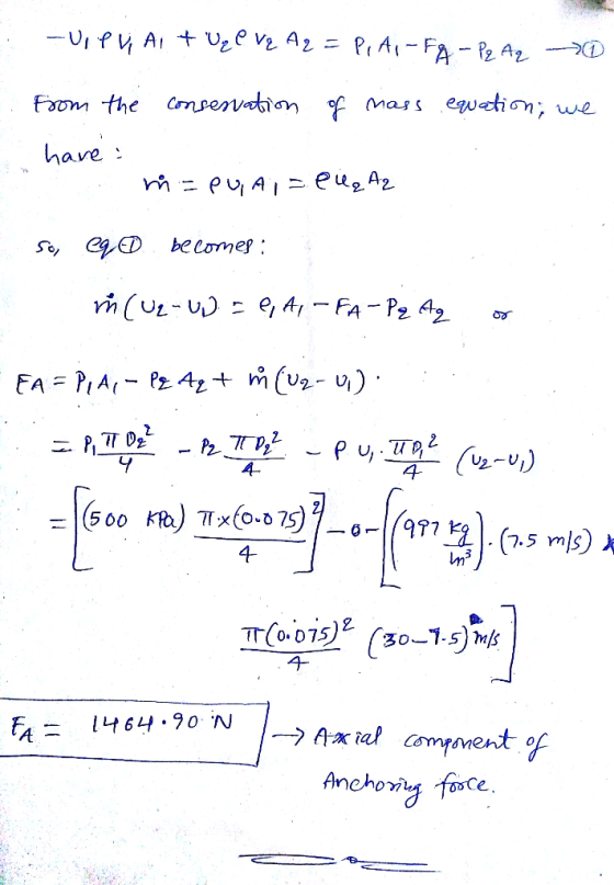 -UIPV A t Uze V2 A2 = PrA-Fa -P2 Az -D eqwetion we Faom the venvatin (Mass have еug Az bе сome: e, A FA P2 42 FA PIAP 4,+ m (