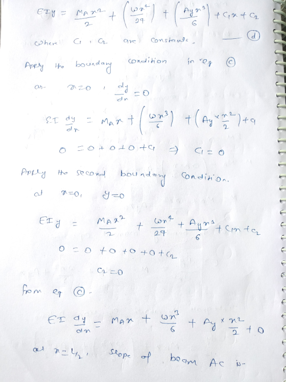 ETY = exy = mana + ( w ) + ( Ayrs) tanta MA 22 + Gat G @ Wherel G C are constanes - stands Apply the boundary condition in re