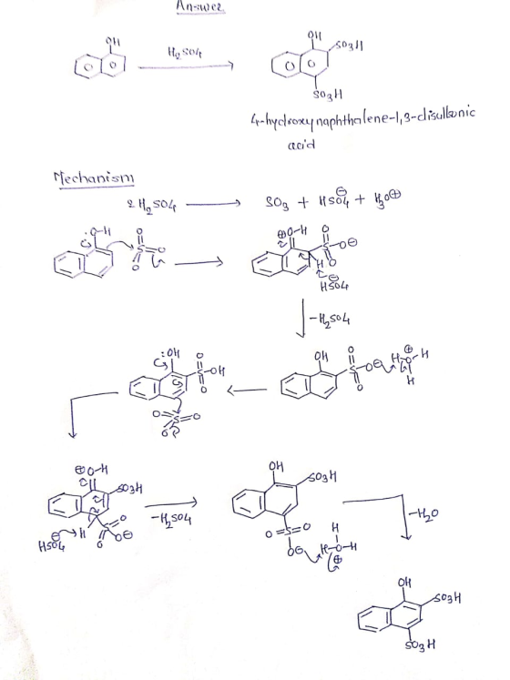 Anse 03 4ycleoxy naphthalene-l, 3-disulonic aed Mechanism So3 so o HS0L И ON OH 503H ClL03H 0gH