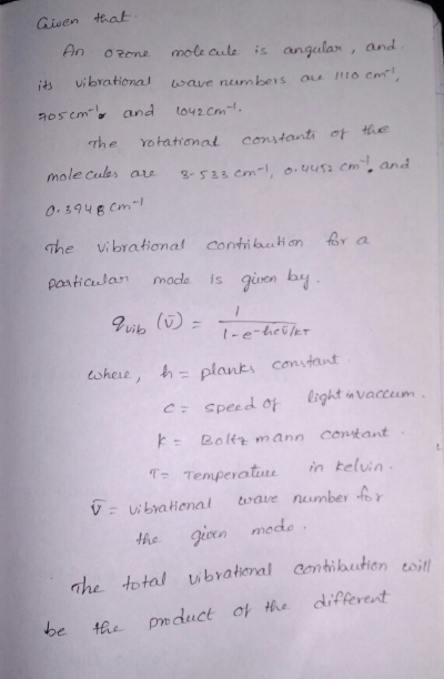 Given tot An o Rene mole cule is angalax , and its ibrational ave num bers ous on mole culs a m1, o m and 0:39 46cm The vibra
