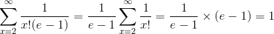x(e-1)=1