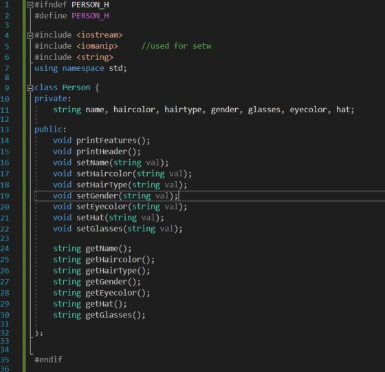 E#ifndef PERSON_H #define PERSON H //used for setw Govou WN #include <iostream> #include <iomanip> #include <string> using na