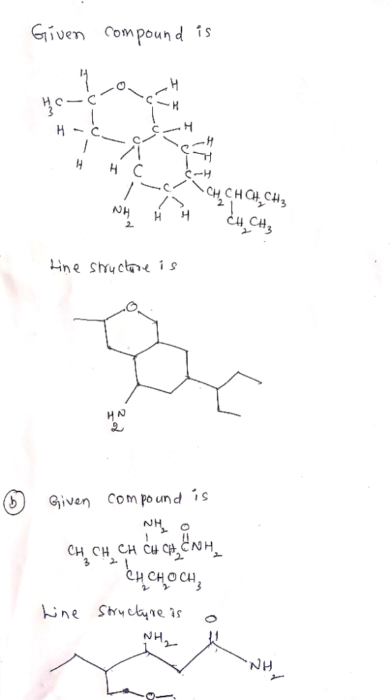 Given compound is тя . с -с- — н н с / - NH а-н су, сна) си, Ý H CH CH₂ tine structure is 51 punod woo won!o CH CH CH CỤ CH,