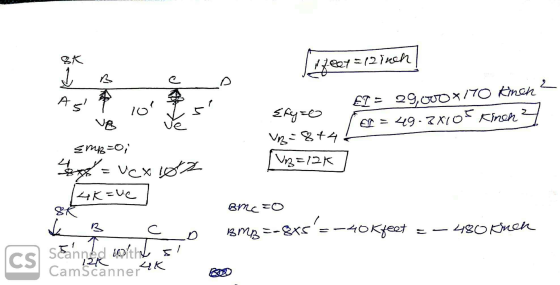 8K i feet = 12inch As 10 10 shers EI = 29,000x170 kinen? Je e Tea = 49.28105 kinch VB=8+4! W3 =12K Emi=0; 4 = vexion 4k=ue o