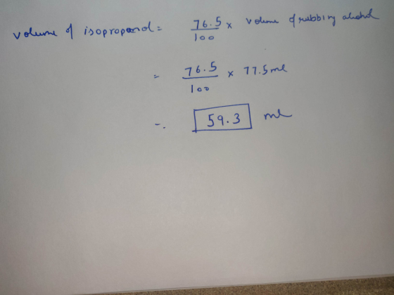 Volune 1 isopropenol: 76.5x v elum aluchod daobi n 100 76.5 x 77.5me mi 5१.3