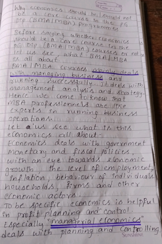 econpmics should be Lshould not should be a cor Couhetn the all about. nanagement analysis and 2txategy Hente wa Come to know that busineAA ahout deals-with-advernment EConomics mone tary and Piscapliies e towands e ley evel opiem play ment behaviouyo? indivi duals inp labon house Pho lds fmsand otheY то be specific eontolcs is helppul ESpeciallo ma nade al econna.cat deaM Lufth-plannin-and-Contro lling annin and contsol SUNSHINE