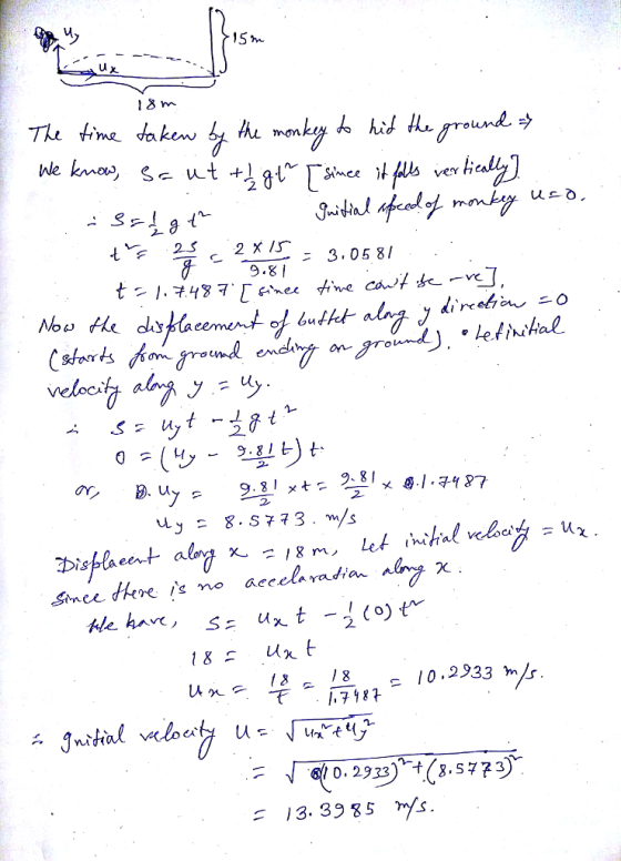 18 m 9.8 2. along X. ihlal veeeǐかu Dispa.eet airg x 8 m. , s 10.2933 = 13, 3985