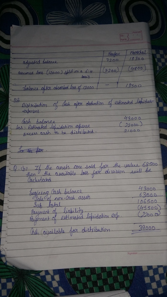 Kaufax Marichal 18300 7200 adjusted balance assumed lass (12000) split on a 6:4 (7200) (4800 basis 18500 02 Balance of ter ab