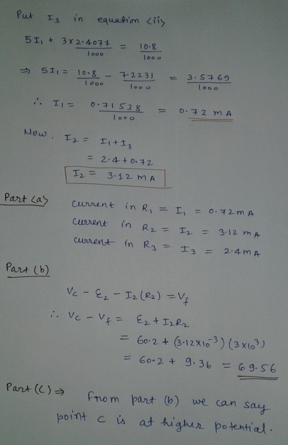 Put I 3 in equation Lily 51, + 3x24077 1 000 10.8 1ooo IL 51 = 10.8 1ooo 7.223) looo 3.5769 looo i. Il = 0.71538 looo 0.72 MA