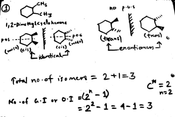 сHg -сHg 12-рylegalo heтена pos :рos Сраn enantiome Сetg) Cmuo) prtical Tatal no of isomers = 2+1=3 c 2 ко -of а.ror o-1 o(2