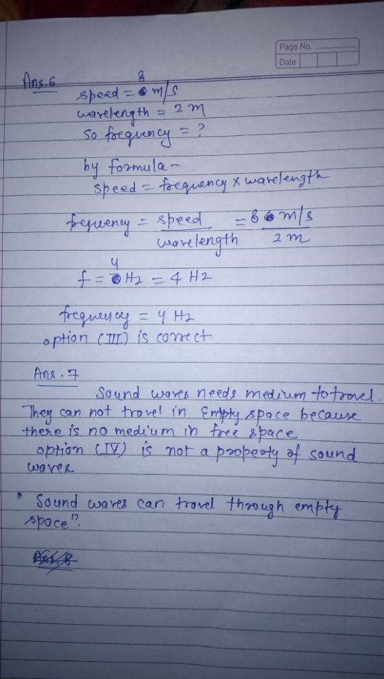 Page No Date Spoed laveleng th So faeguency 2 m ? by formula speed freuency x warelength teny Epeed norelength 2 m 24 H2 apti