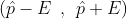 ( \hat{p} - E \: \: ,\: \: \hat{p} + E )