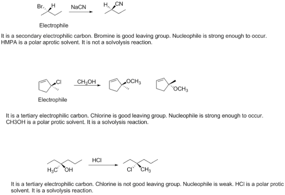 Br, H NaCN H CN Electrophile It is a secondary electrophilic carbon. Bromine is good leaving group. Nucleophile is strong eno