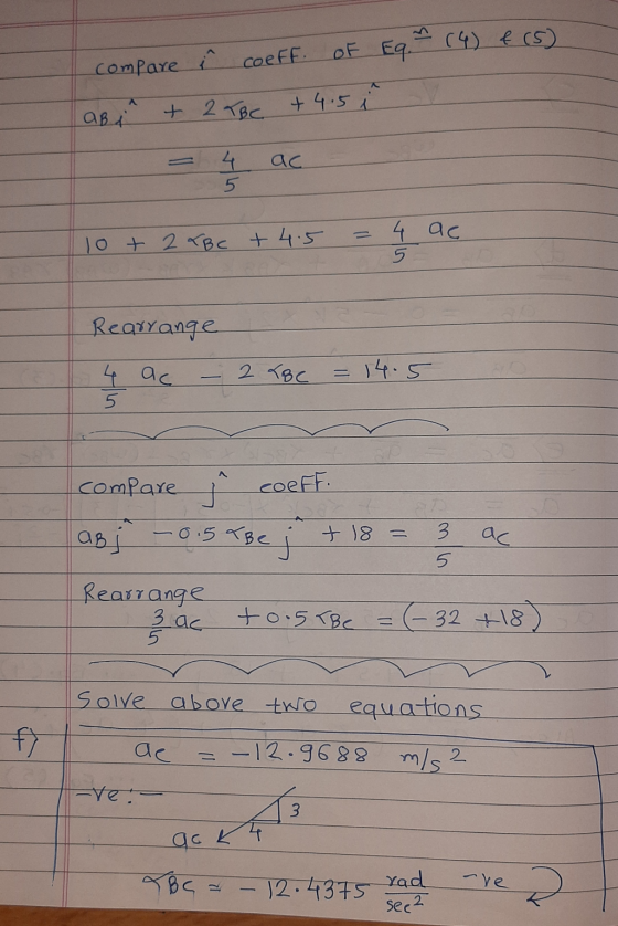 (4) { (5) compare i coeFF OF Eq. + 2 TBC +4.5 a B i ac 4. 5 10+ 2 TBC + 4.5 4 ac 5 Rearrange 2 TBC 14.5 = 4 ac 5 ac compare