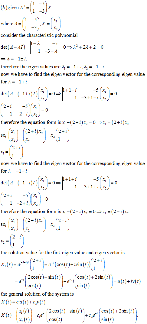 (bgiven X= laken 1 -3 * where :-( -»*-(0) consider the characteristic polynomial 1-2 -540- det (4-11)=1 =0= 22 +22+2 = 0 11