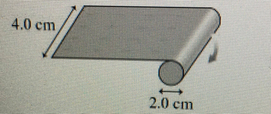 The figure shows a 2.0-cm diameter roller that tur