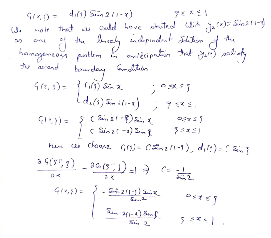 Love Glxs) = dors) Sim 211-x) SEXEI We note that all could have started with Yz(x)= Sin211-4) as one of the linealy independe