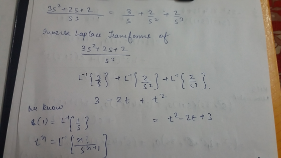 35² +251 2 11 + 2 3 s + 2 S 3 s2 S3 guverse Laplace Transforme of 35242 5+2 S 3 [ { }} + 12 13 ( 22 23 3 - 2t + t² he know