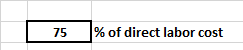 75 % of direct labor cost