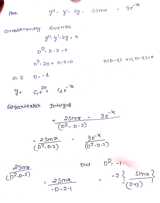 asmar 3 en Ame: yl-yl- ay- foncton Comalimently yl-y-2y = 2 D D - 2 - 0 02-20+ 0-2-0 DCD-2) + (0-2)=0 D= 2 0:-\ 22 2 yo Gie
