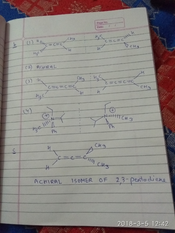 Page No. Date: CH3 ен Нас rH 3) H CH 헤 A 3 Ph CH2 ACHIRAL SOMER OF 23-penta d 2018-3-5 12:42