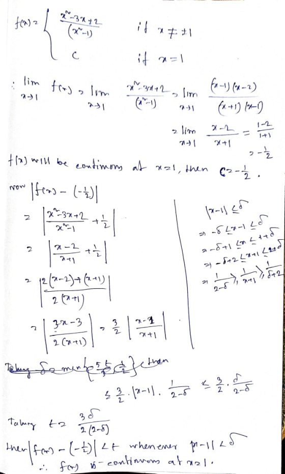 2-3x+2 f(n) 2 *741 it a=1 lim fro) lim 34+2 2 al lim (n-1) (x - 2) (x+1)*) 141 2 lim 1+1 2 2 +1x) will be contimon at nal, th