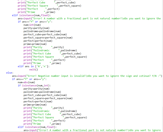 print(Perfect Cube , perfect cube) print(Perfect Square ,perfect_square) print(Perfect ,perfect) print(Prime ,prime)