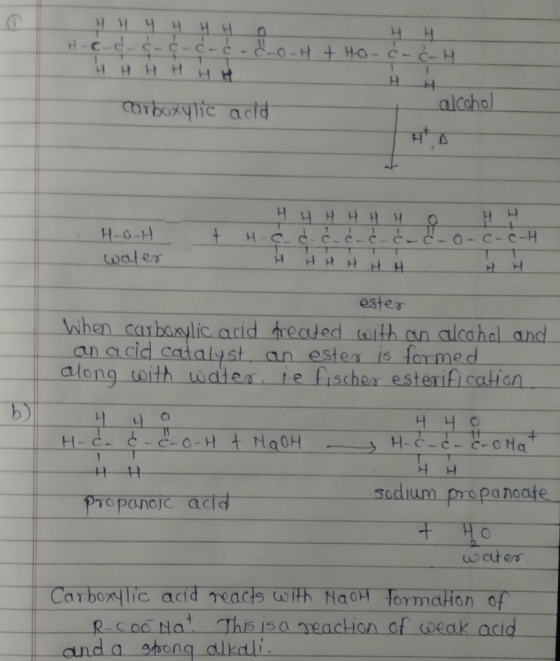 - HH 4 H H H o 4 4 H-c-d c-c-c-c-d-o-H tHo-c-c-4. HHHHHH alcohol carboxylic acid # HH H-O-H water H H H H H O + H-CCCCCCCLO-C