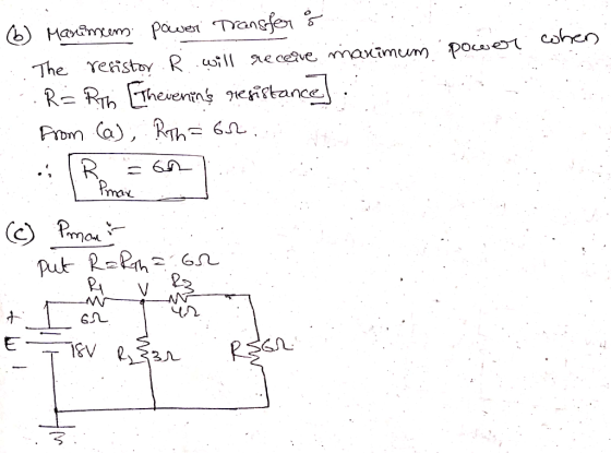 power when (6) Manimem power Transfer s i ... The resistor R will receive manimum . R = Rth [Thevenins resistance from la),