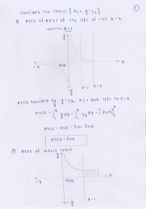 9 consider the curve. {x1, y = 12} area of part of the left of line aaa, where as ya (016) X=1 x=a a nal and Area bounded lef