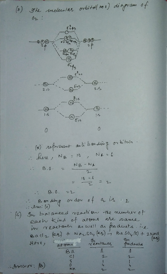 (3) The 02 : molecular orbitall no) diagram of R42 00 2014-00 - 15 ont anti bonding orbitah. NB = 10 , Nt=6 NB - NA = . B.0
