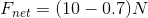 F_{net}= (10-0.7 )N