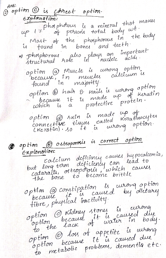 Ans: at option © is correct option: rakes Explanation: phosphorous is a mineral that m up t% of persons total body wt. . Most