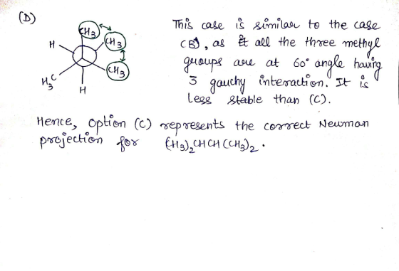 This case is similar to the case Coy, as & all the three methyl groups are at 60° angle having | 3 gauchy interaction. It is