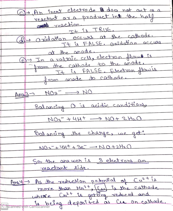 ܠܦܚccܘ @, An inert electrode does not act as a reactant or a product into the half reaction. It is TRUE. oxidation occurs at