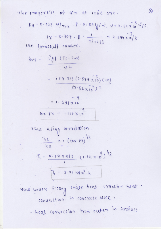 The properties of air at 128e are. ka -0.033 W/mK 8=0.89191 m, V-252876 mis - -2544 KIDK If + 273 can Grushoff number: Go - 2