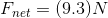 F_{net}= (9.3 )N