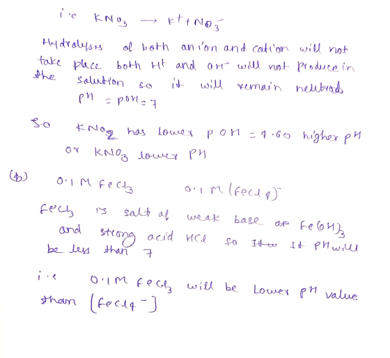 ie Kno, kt+Noñ Hydrolysis of both an ion and cation will not take place both it and one will not produce in the solution so i