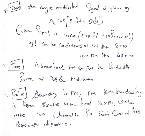 no e. (tou an angle modulated Signal is given by Ą cos [erfett och Given Signal is locos (28171034 +10 fin coorit) . It can b